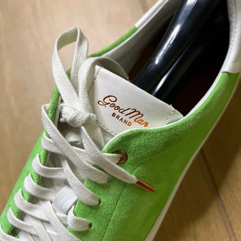 Good Man Brand Green Suede Low Top‎ Sneakers Made In Italy Men’s Size 9 Luxury